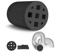 BXI Air Vent Noise Reducer Foam Insert, Extended 10.3 cm Exhaust Duct Silencer-Inline Return Airflow Ventilation Sound Damper Plug for HVAC Tube,Pipe,Air Conditioner,Bathroom Fan,and Grow Tent