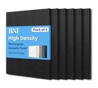 BXI Sound Absorber - 16 X 12 X 3/8 Inches 6 Pack High Density Acoustic Absorption Panel, Sound Absorbing Panels Reduce Echo Reverb, Tackable Acoustic Panels for Wall and Ceiling Acoustic Treatment