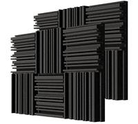 BXI Thick Acoustic Foam Panels, 30 X 30 X 5 cm 12 Pcs Broadband Sound Absorbing Foam, Dense Soundproof Padding Tile, Recording Studio Foam Absorber, Groove Decorative 3D Wall Ceiling Panel