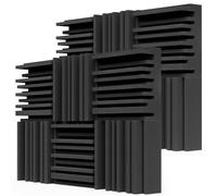 BXI Thick Acoustic Foam Panels, 30 X 30 X 7.8 cm 12 Pcs Broadband Sound Absorbing Foam, Dense Soundproof Padding Tile, Recording Studio Foam Absorber, Groove Decorative 3D Wall Ceiling Panel