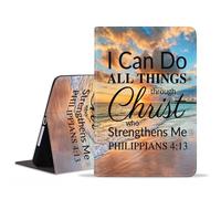 BXIKEOPIU Case for iPad Air 11-inch M2 (2024)/iPad Air 5th/4th Gen 10.9"/iPad Pro 11 (4th/3rd/2nd/1st Gen), Slim PU Leather Stand Folio Cover with Auto Wake Sleep, Bible Verse Philippians 4-13