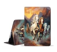 BXIKEOPIU Case for Samsung Galaxy Tab A9 8.7 Inch 2023 (Model: SM-X110/X115/X117), Slim PU Leather Stand Folio Cover with Auto Wake Sleep, Running Horse