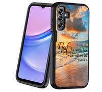 BXIKEOPIU for Samsung Galaxy A15 5G Case, Heavy Duty 3-Layer Shockproof Dust/Drop Proof Full-Body Rugged Protective Cover for Samsung Galaxy A15 5G 6.5", Christian Quote Bible Verse Psalm 46:5