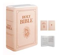 BXIZXD Bible Pillow Book Plush That Opens, Cozy Faith Bible Plushies, for Kids Adults Christian Gifts, Decoration for Bedrooms, Living Rooms (Pink)