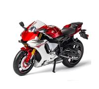 BXJUCBHDO car mode 1:12 For Yamaha YZF R1 Metal Diecast Motorcycle Car Model Rubber Tires Wheel Steering Ornament Collectible alloy Diecast(Red)