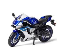 BXJUCBHDO car mode 1:12 For Yamaha YZF R1 Metal Diecast Motorcycle Car Model Rubber Tires Wheel Steering Ornament Collectible alloy Diecast(Blue)