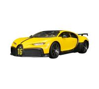 BXJUCBHDO car mode 1:18 For Bugatti Large Chiron Super Sportcar Alloy Pull Back Car Model Ornaments Collection Door Can Be Opened alloy Diecast(Yellow)