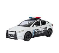 BXJUCBHDO car mode 1:24 Alloy Diecast Police Car Model Exquisite Table Pull Back Ornaments Best Collection Lovers Door Can Be Opened alloy Diecast(White with box)
