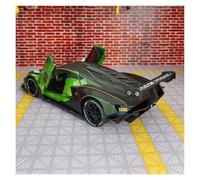 BXJUCBHDO car mode 1:24 For Lamborghini SCV12 Alloy Diecast Supercar Model Simulation Car Ornaments Pull-back Door Can Be Opened alloy Diecast(Green)