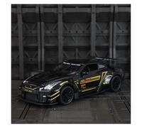 BXJUCBHDO car mode 1:24 For Nissan GTR 35 Large Tail Alloy Car Model Collectible Ornament Metal Rally Racing Rebound Toy mini Scaled(Black)