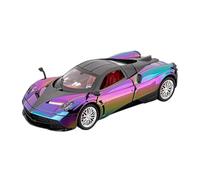 BXJUCBHDO car mode 1:24 For Paganine Simulation Alloy Diecast Sports Car Model Pull Back Collection Ornament Door Can Be Opened alloy Diecast(Purple-boxed)