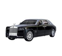 BXJUCBHDO car mode 1/24 For Rolls Royce Phantom Alloy Diecast Cars Model Simulated Pull Back Limousine Zinc Metal Collection alloy Diecast(Black and Silver)