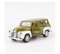 BXJUCBHDO car mode 1: 32 Alloy Simulation School Bus Classical Vintage Car Simulation Model Ornament Fine Collection Door Open alloy Diecast(Army green)