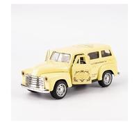 BXJUCBHDO car mode 1: 32 Alloy Simulation School Bus Classical Vintage Car Simulation Model Ornament Fine Collection Door Open alloy Diecast(Yellow)
