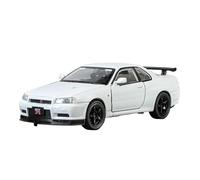 BXJUCBHDO car mode 1:32 For Nissan GTR R34 Skyline Supercar Alloy Metal Diecast Car Model Racing Simulation Ornament Fine Collection alloy Diecast(White-boxed)