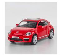 BXJUCBHDO car mode 1:32 For Volkswagen Beetle GSR Alloy Discast Metal Cars Model Pull Back Vehicle Ornament Collectible Door Open alloy Diecast(Red)