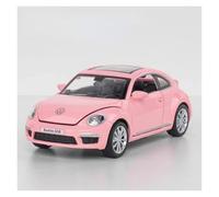 BXJUCBHDO car mode 1:32 For Volkswagen Beetle GSR Alloy Discast Metal Cars Model Pull Back Vehicle Ornament Collectible Door Open alloy Diecast(Pink)