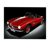 BXJUCBHDO car mode 1:64 For BMW 1957 507 Convertible Roadster Super Sport Alloy Diecast Car Model Simulation Classic Static Collectible alloy Diecast(Red soft top)