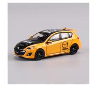 BXJUCBHDO car mode 1:64 For MAZDA 3 MPS Alloy Diecast Car Model Simulation Classic Static Ornament Replica Miniature Collectible alloy Diecast(Yellow)