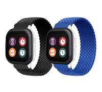 BXKM 2 Pack Braided Band Compatible with Gizmo Watch 3 Adventure 3 2 1/Gabb Watch 3e 3 2 1/SyncUP Watch/Cosmo JrTrack Watch Band for Kids,20mm Soft Breathable Solo Loop Stretchy Strap