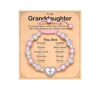 BxkSky You're God's Gift to Me - Cross Heart Bracelet for Granddaughter Birthday Christian Baptism Gifts, Adjustable, Cubic Zirconia