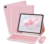 Bxomteng Keyboard Case for Samsung Galaxy Tab A8 10.5 inch - 7 Colors Backlit Keyboard Cover and Mouse (Pink)