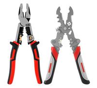 BXQ Wire Stripper 16 to 10 AWG Pliers Cable Stripping Pliers High Leverage Combination Pliers with Wire Stripper and Crimper for Industrial Electrician Home Use