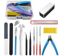 BXQINLENX Professional 15 PCS Model Tools Kit Modeler Basic Tools Craft Set Hobby Building Tools Kit for Gundam Car Model Building Repairing and Fixing