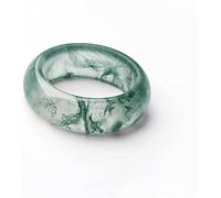 BXSMNH 100% Natural Original Ecological Pattern Water Grass Moss Jade Couple Stone Real Jade Ring Jewelry Jewelry Jewelry (Size : 16mm)