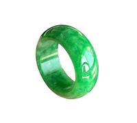 BXSMNH Jade Ring for Women Natural Burmese Genuine Green Jadeite Emerald Band Ring Jewelry (Size : 19mm)