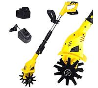 BXSUKEYOU Electric Garden Tiller, 20V Cordless Hand Rotavator with Rechargeable Lithium Battery and Charger, Portable Cultivator for Soil and Vegetable Plots