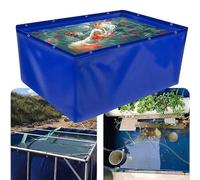 BXSUKEYOU Folding Fish Pond Water Storage Pool with Drain Valve, Waterproof Canvas Culture Pool for Koi Fish and Turtles, Durable 0.5mm Tarp