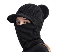 BXT 3 in 1 Thermal Knited Trapper Hat with Ear Flap Full Face Neck Warmer All-Around Windproof Snowproof Warm Insulated Winter Baseball Cap Cycling Motorbike Snow Ski Snowboard Hat Headwear