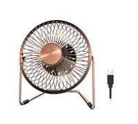 BXT 6" Antique Bronze Silent USB Desktop Fan 360 Rotating Portable Office Metal Mini Fan Personal Cooler Cooling USB Desk Fan for PC Laptop