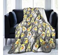 Bxuoe Cockatiel Flannel Throw Blanket, Fuzzy Cozy Warm Throws All Season Bedding, Couch and Plush House Warming Decor Gift Idea 40''x50''