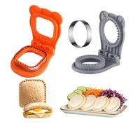BXUUXA Sandwich Cutter Sandwich Cutter with Seal, Pack of 2 Bread Cutters Made of PP and Stainless Steel Bread Cutter for Children, Breakfast, School, Picnic, Fruit Biscuits (Round/Square)