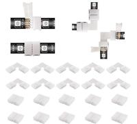 BXXKXMC 4 Pin RGB LED Light Strip Connectors 12V 72W 10mm L Shape led connectors for SMD 5050 Multicolor LED Strip (20Pcs)