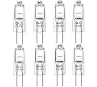BXXKXMC G4 Halogen Light Bulbs 20W 12V, 8 Pack Clear Capsule 2 Pin Lamp Bulb Halogen Pin Base Warm White Dimmable