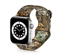 BXXTPK Camo Camouflage Fall Hunting Sykel Compatible with Apple Watch Band 42mm 44mm Soft Silicone Wristbands for iWatch Series 6/5/4/3/2/1/SE Replacement Strap for Women Men