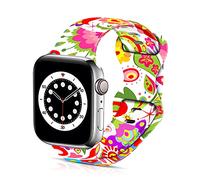BXXTPK Colorful Ethnic Flowers And Paisley Jellyfish Compatible with Apple Watch Band 38mm 40mm Soft Silicone Wristbands for iWatch Series 6/5/4/3/2/1/SE Replacement Strap for Women Men