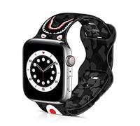 BXXTPK Stylish Black Dark Blue Camouflage Shark Compatible with Apple Watch Band 38mm 40mm Soft Silicone Wristbands for iWatch Series 6/5/4/3/2/1/SE Replacement Strap for Women Men