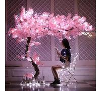 BXYWMDGB Artificial Cherry Blossomtrees Beautiful Artificial Flower Pink Large Simulation Artificial Cherry Blossom Tree Big Tree Fake Vines Flowers for Home Wedding Party Garden,001,2.5m*2.5m