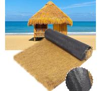 BXZAY Artificial Thatch Straw Roof Roll for Tiki Bar,Synthetic Thatch Grass Roof Rolls,Mexican Artificial Palm Thatch Roof Rolls, Waterproof Palapa Palm Thatch for Roof