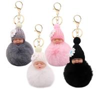 BXZGLHF 4PCS Plush Baby Doll Keychain, Cute Kawaii Plush Keychain Car Accessories Backpack