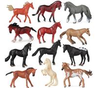 BXZGLHF Mini Horses Figurines, Mini Animal Figures Set, Miniature Pony Mini Animal Figures Set for Kids Boys Girls Baby Birthday Theme Party Supplies