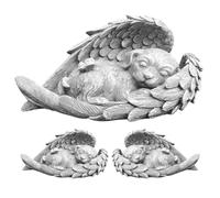 BXZGLHF Pet Memorial Tombstone,Resin Dog Memorial Statue,Angel Pet Memorial Grave Marker Mourning Dog Angel Wings Statue in Memory of Precious Pet