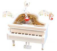 BXZGLHF White Piano Music Box,Ballet Dancing Girl Music Box,Mini Piano Tabletop Ornament, Home Ornament Jewelry Box,Ballerina Music Box with Spinning Dance,Gift for Christmas, Birthday
