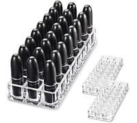 BY ALEGORY byAlegory (2 Pack) Acrylic Lipstick Makeup Organizer 24 Capacity Beauty Storage Refillable Cosmetic Container - Transparent