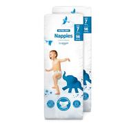 Amazon Brand - Mama Bear Ultra Dry Nappies, Size 7 (17kg+), 112 Count (2 Packs of 56), White, Monthly Pack