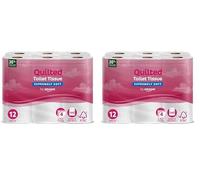 by Amazon 4-Ply Quilted Toilet Tissues, Unscented, 12 Rolls (2 Pack of 12), 160 Sheets per Roll